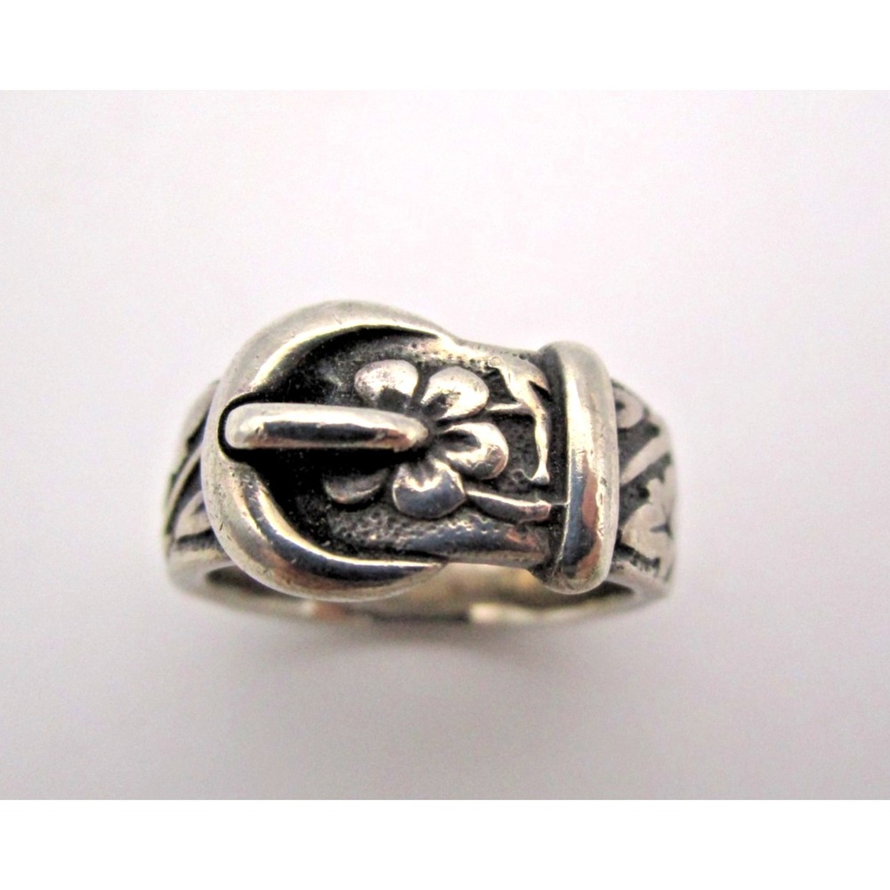 James Avery Retired Belt Buckle Ring Band Size 6 Sterling Silver 925